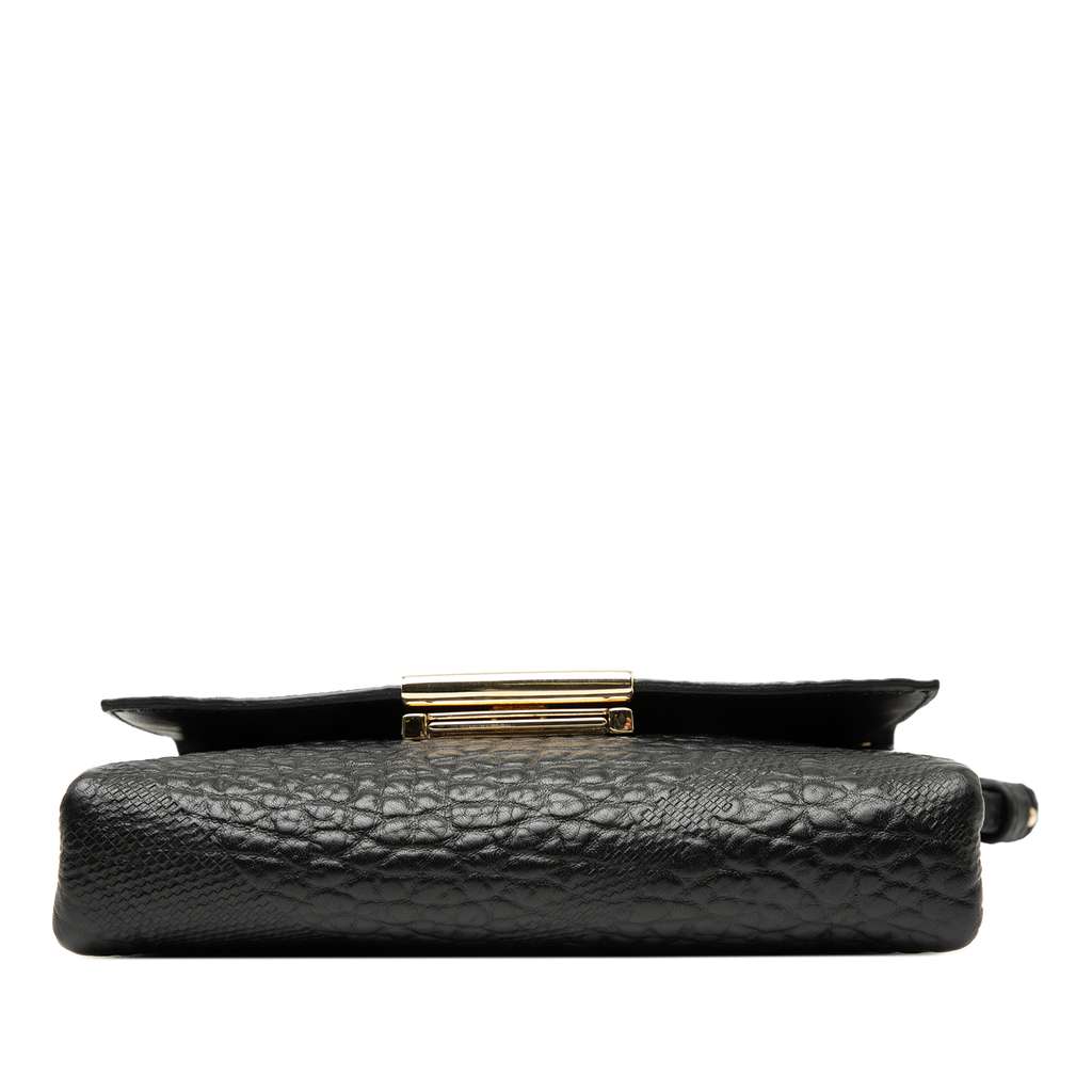 Burberry Embossed Grain Check Leather Langley Crossbody - 3