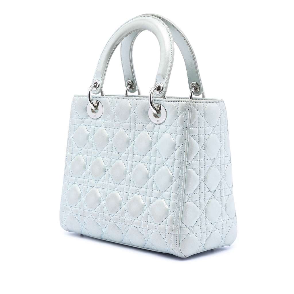 Dior Medium Iridescent Lambskin Cannage Lady Dior - 2