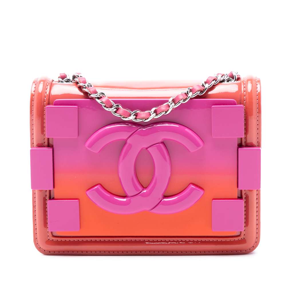 Chanel Mini Ombre Acrylic and Patent Boy Brick Flap