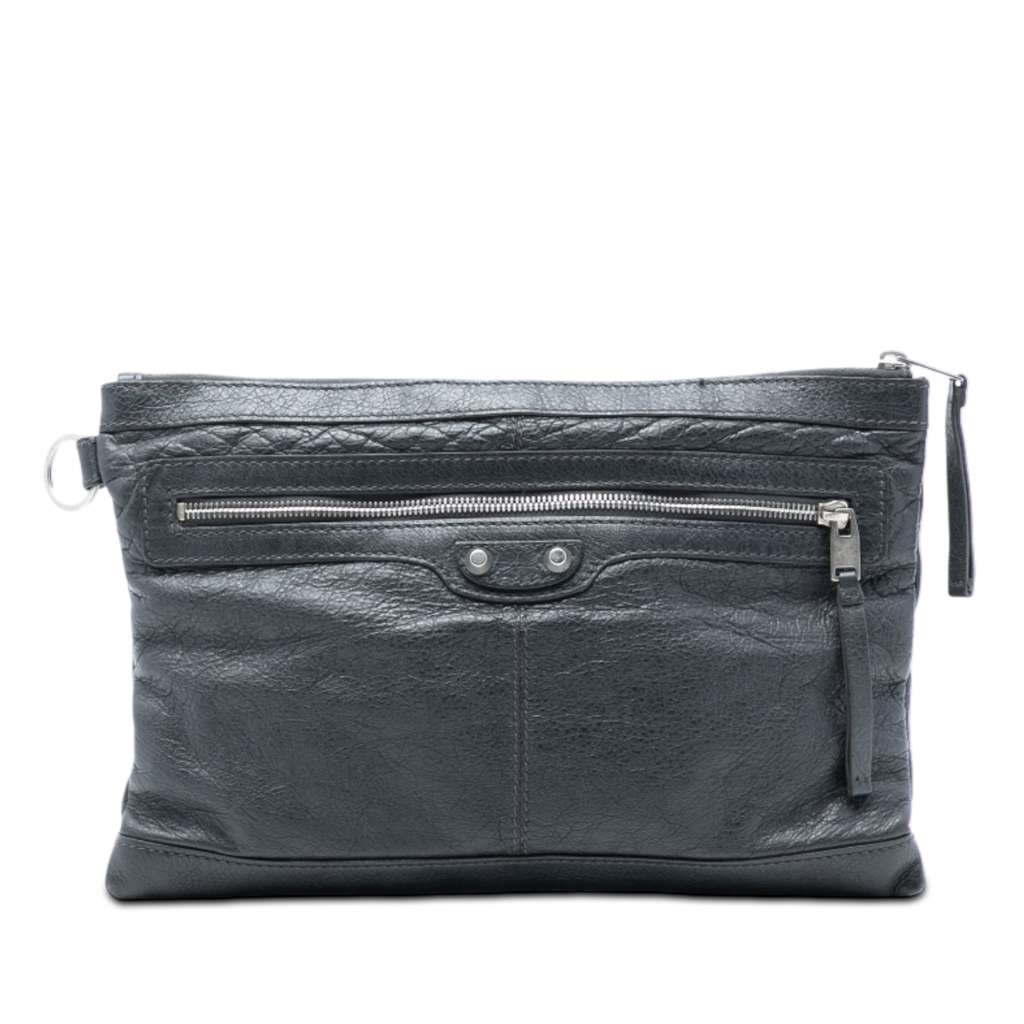 Balenciaga Lambskin Motocross Classic Clip M Clutch