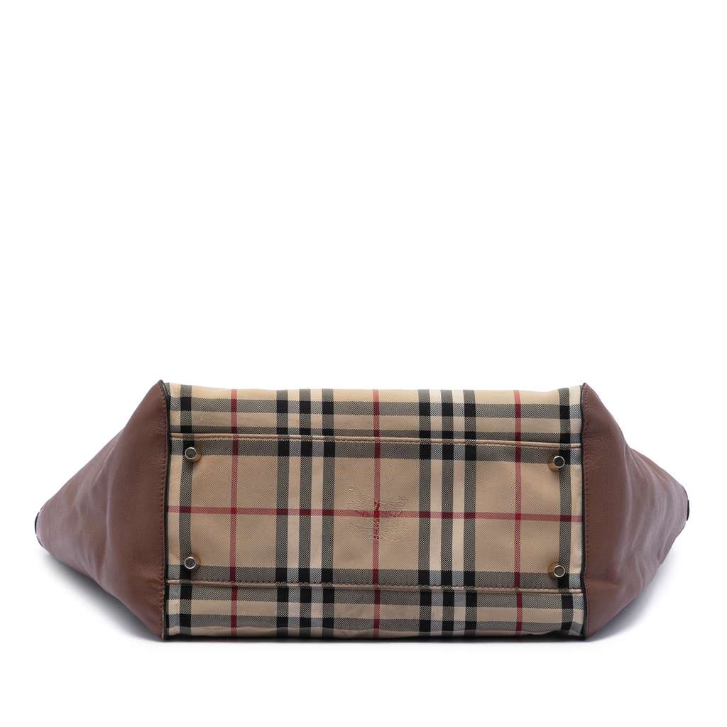 Burberry Small Haymarket Check Canvas and Leather Canterbury Tote - 3