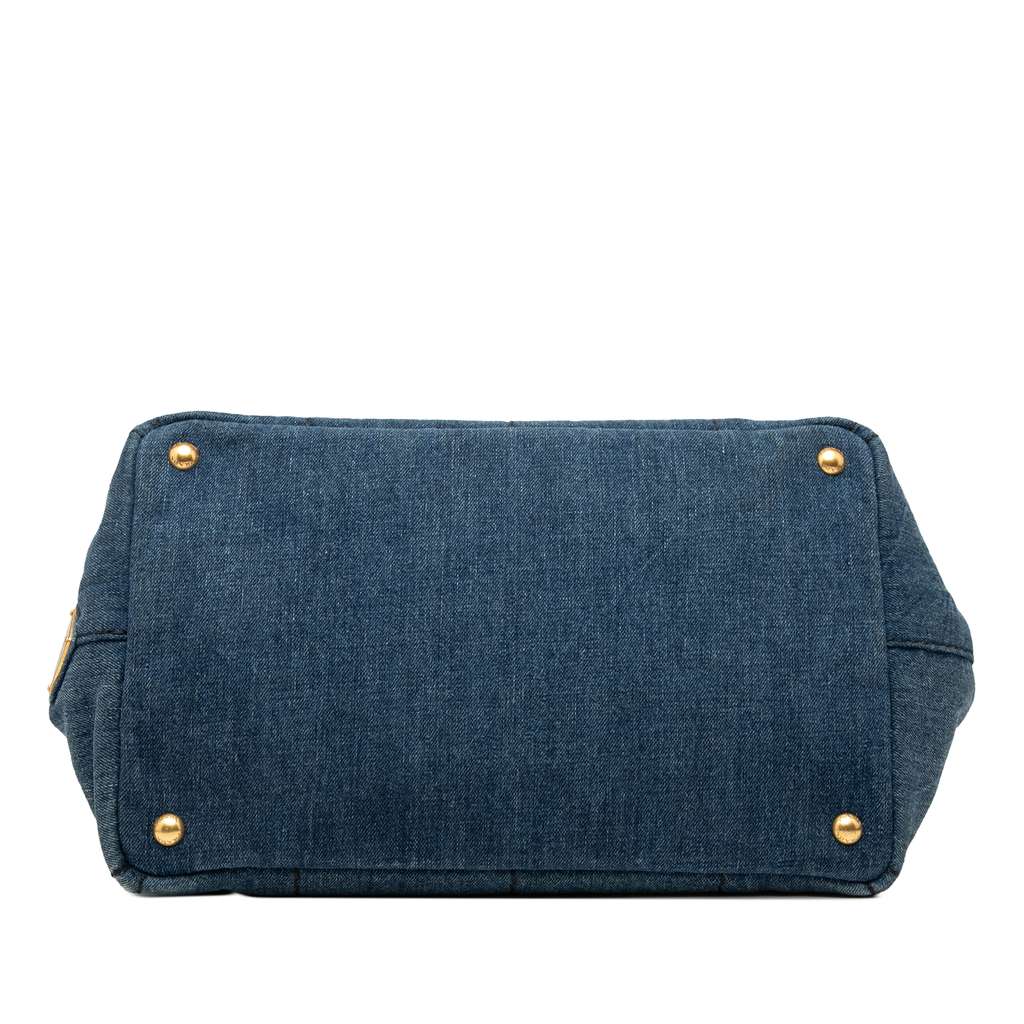Prada Denim Canapa Logo Satchel - 3