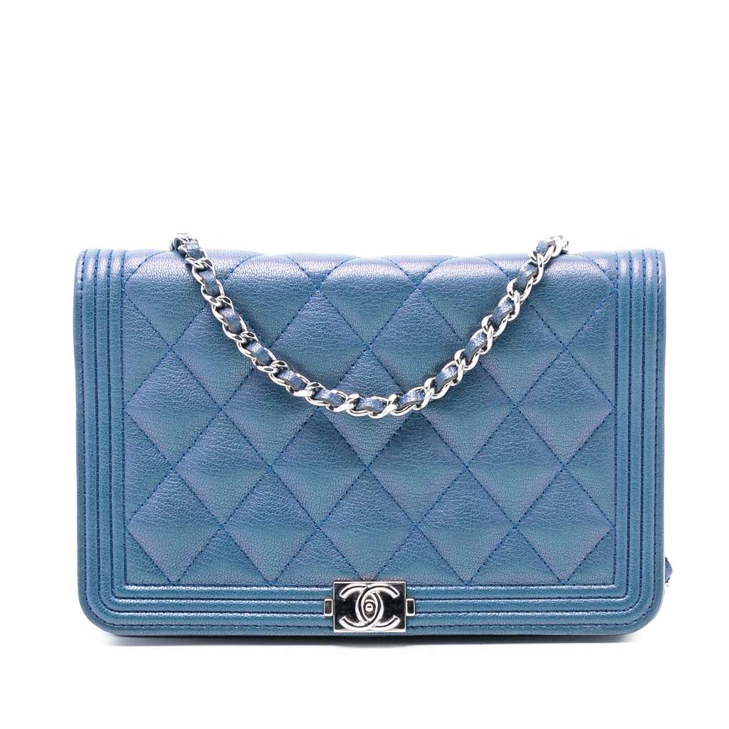 Chanel Quilted Calfskin Boy Wallet on Chain