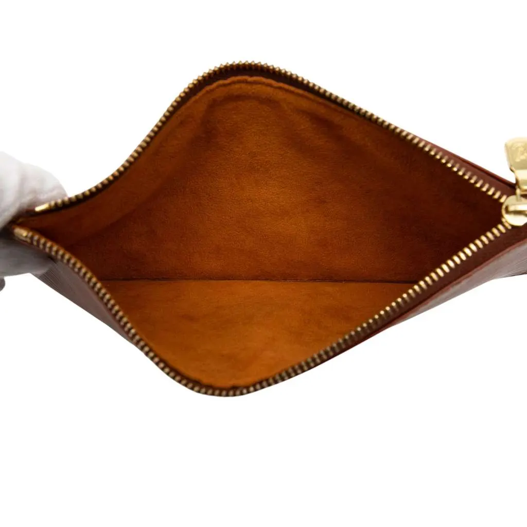Louis Vuitton Epi Sac D Epaule Pouch Brown Leather Very good - Model View