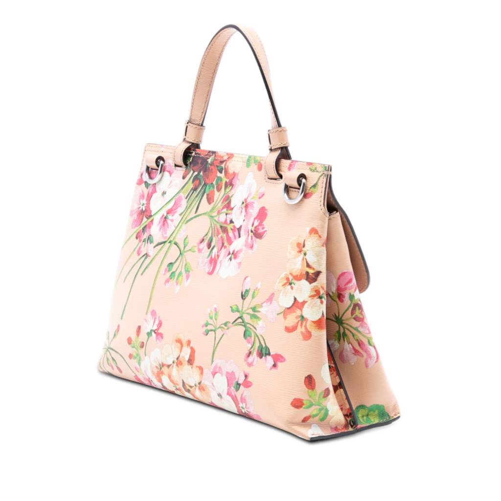 Gucci Small Calfskin Blooms Bamboo Daily Satchel - 2