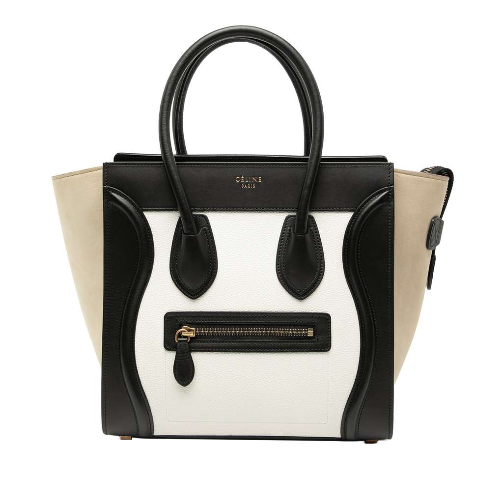Celine Micro Tricolor Leather Luggage Tote
