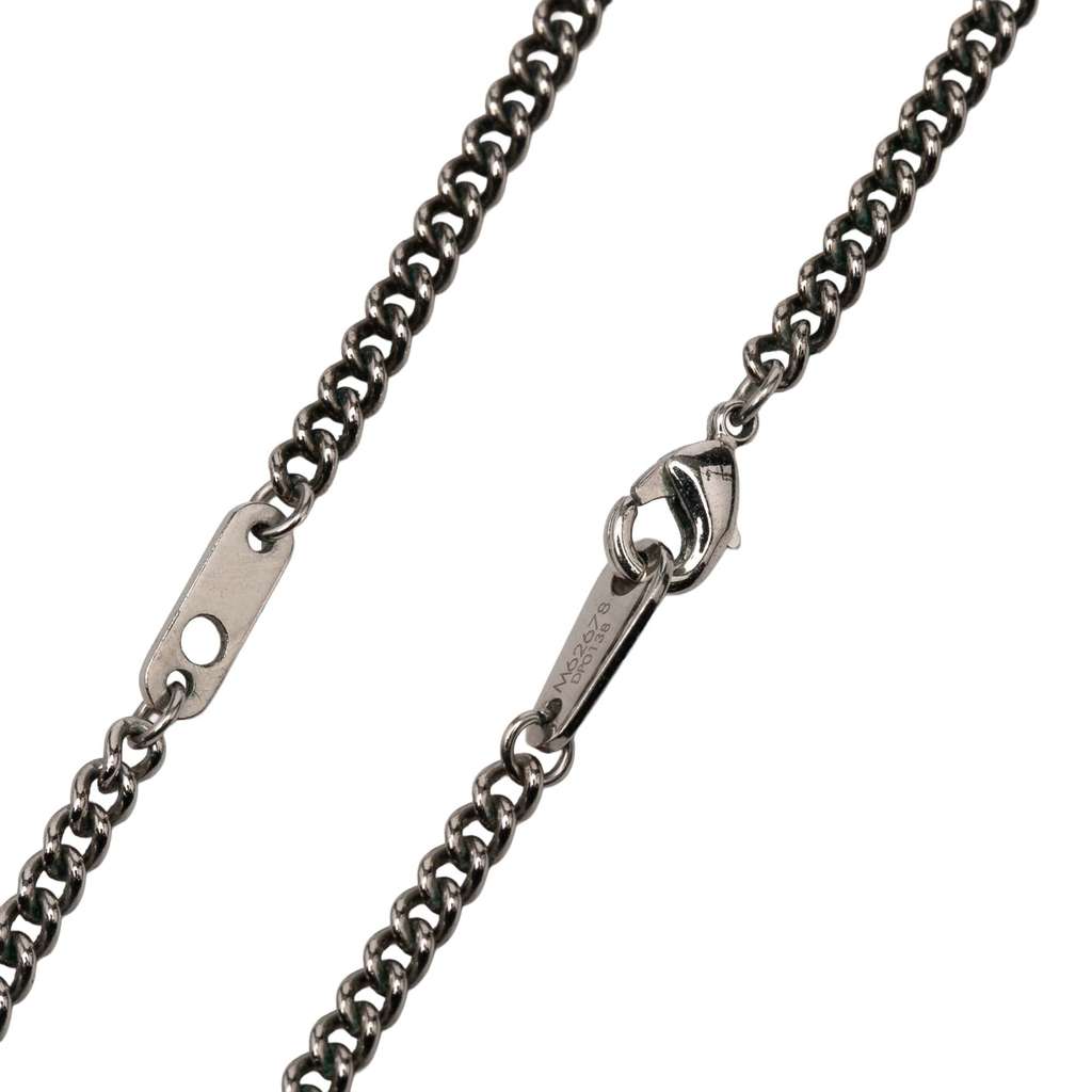 Louis Vuitton Silver Plated Gambling Plate Necklace - 3