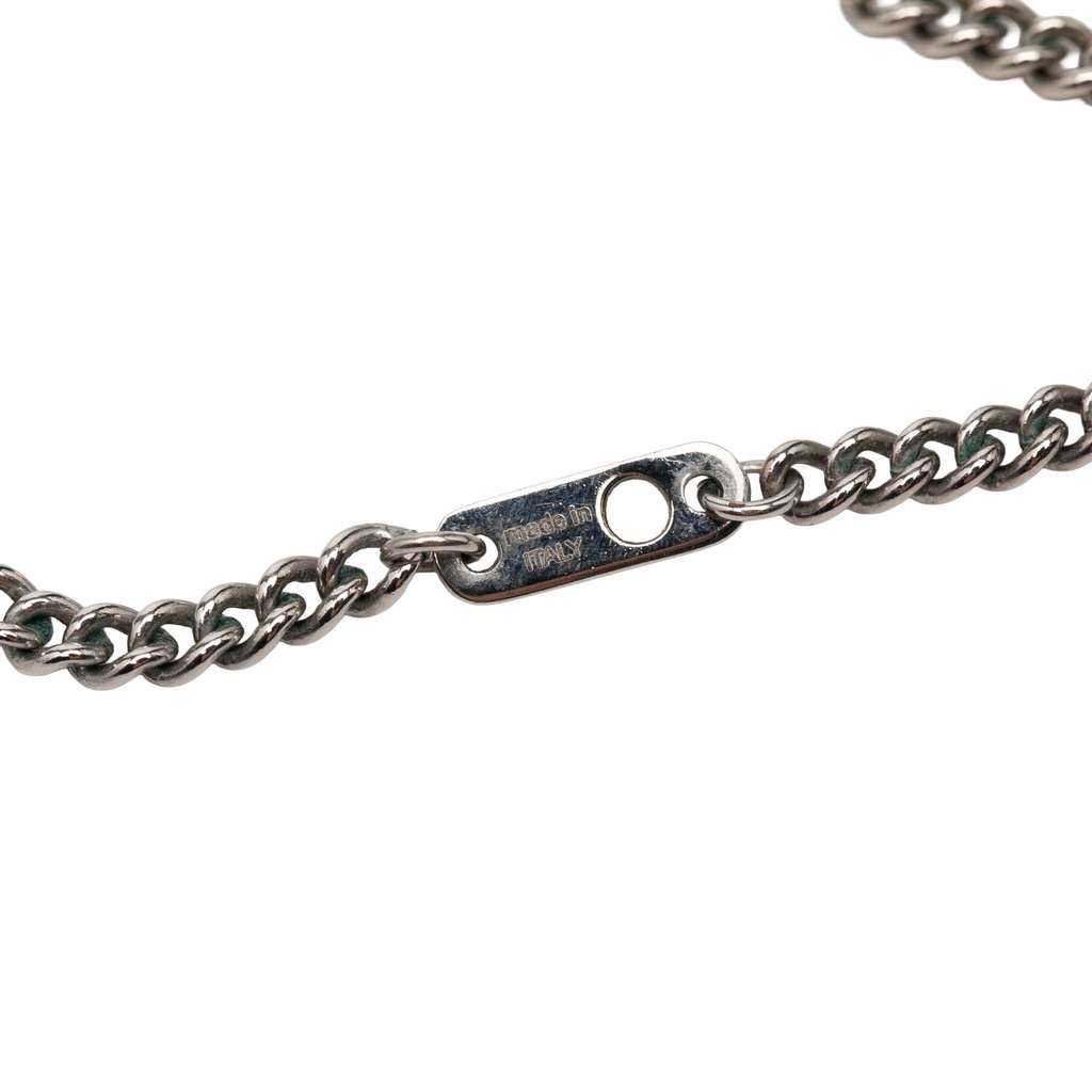 Louis Vuitton Silver Plated Gambling Plate Necklace - 5