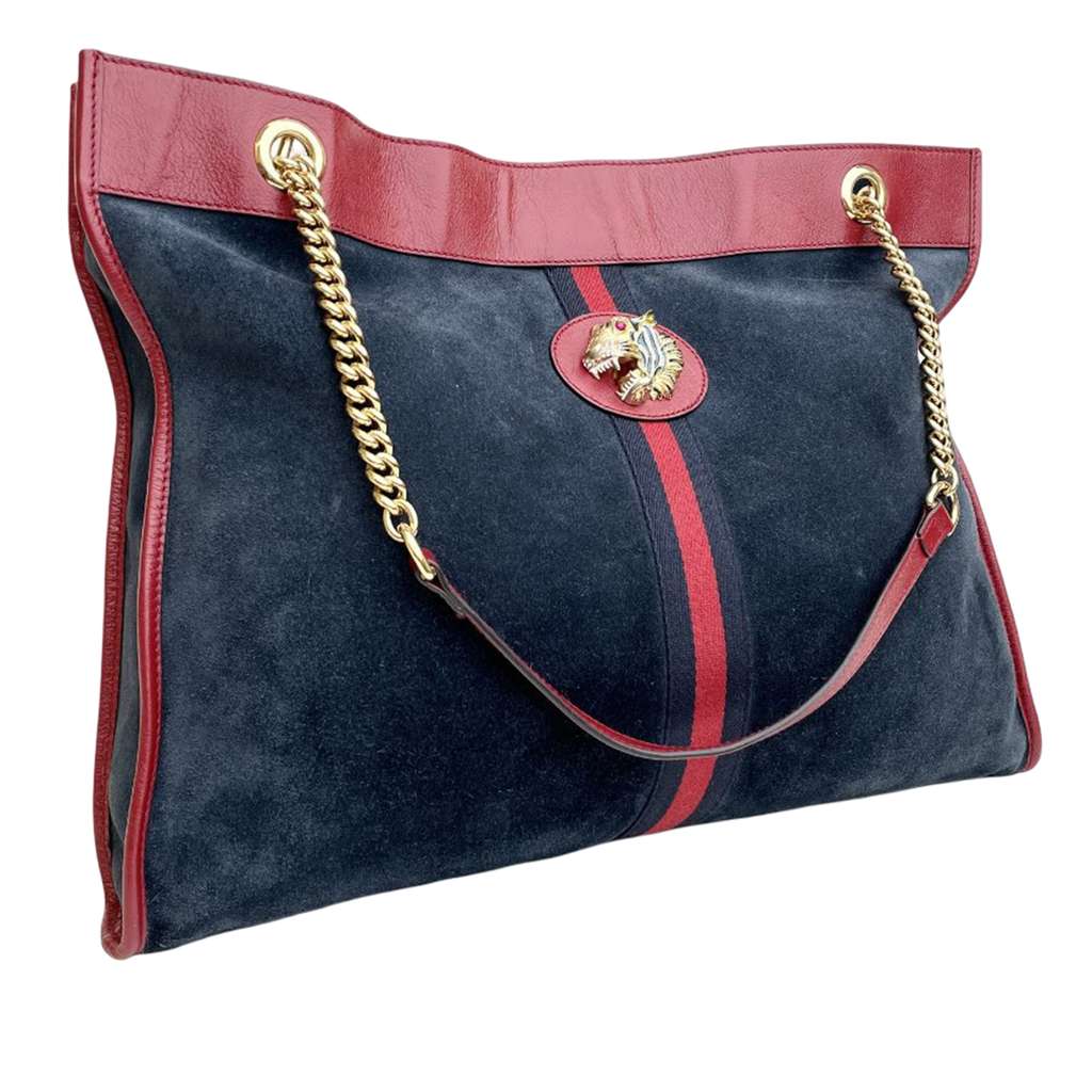 Gucci Large Web Suede Rajah Tote - 3