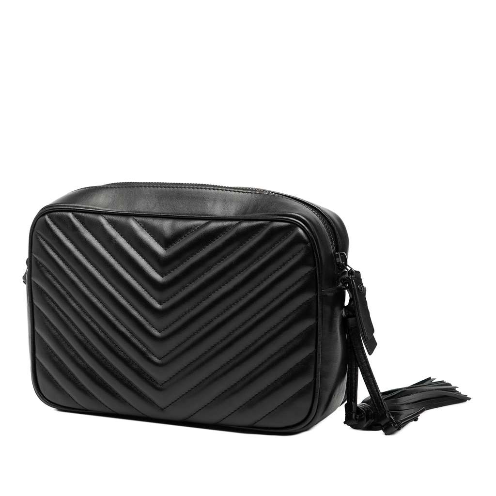 Saint Laurent Chevron Calfskin Monogram Monochrome Lou Camera Bag - 2