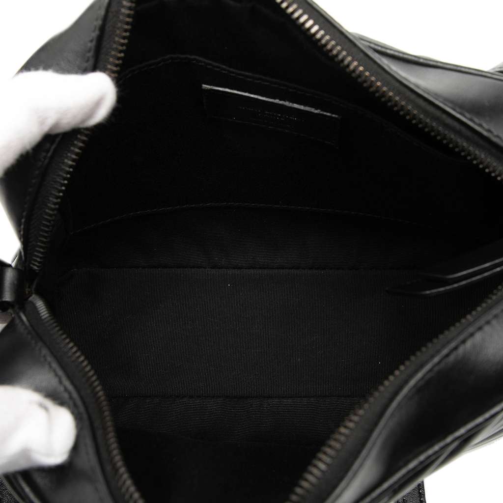 Saint Laurent Chevron Calfskin Monogram Monochrome Lou Camera Bag - 4