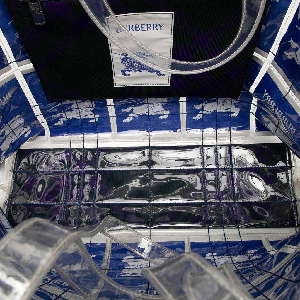 Burberry Polyurethane Transparent EKD Label Tote - 4