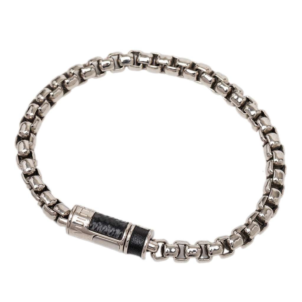 Louis Vuitton Silver Plated Monogram Eclipse Chain Bracelet - 2