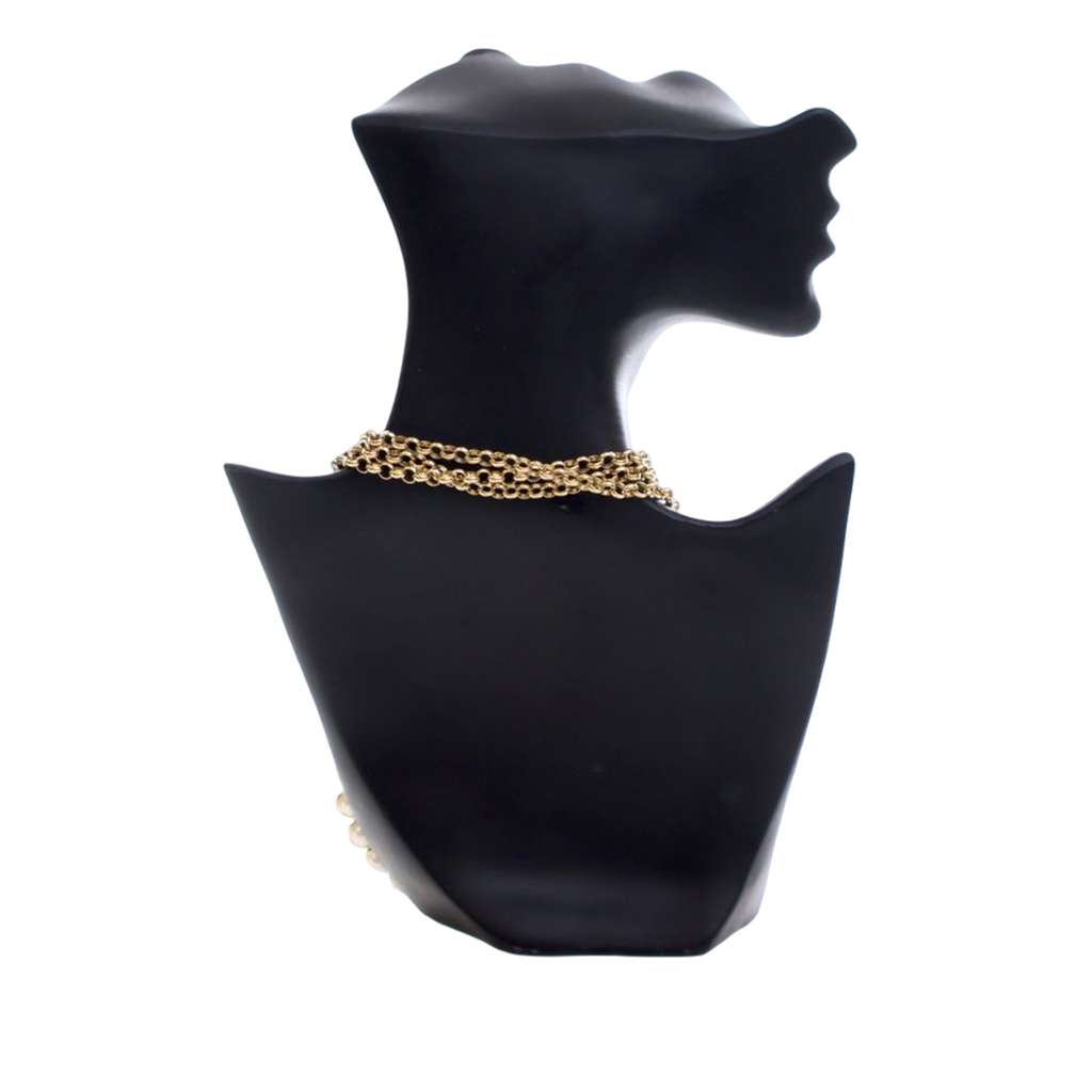 Chanel CC Gold Plated Faux Pearl Wrap Around Necklace - 4