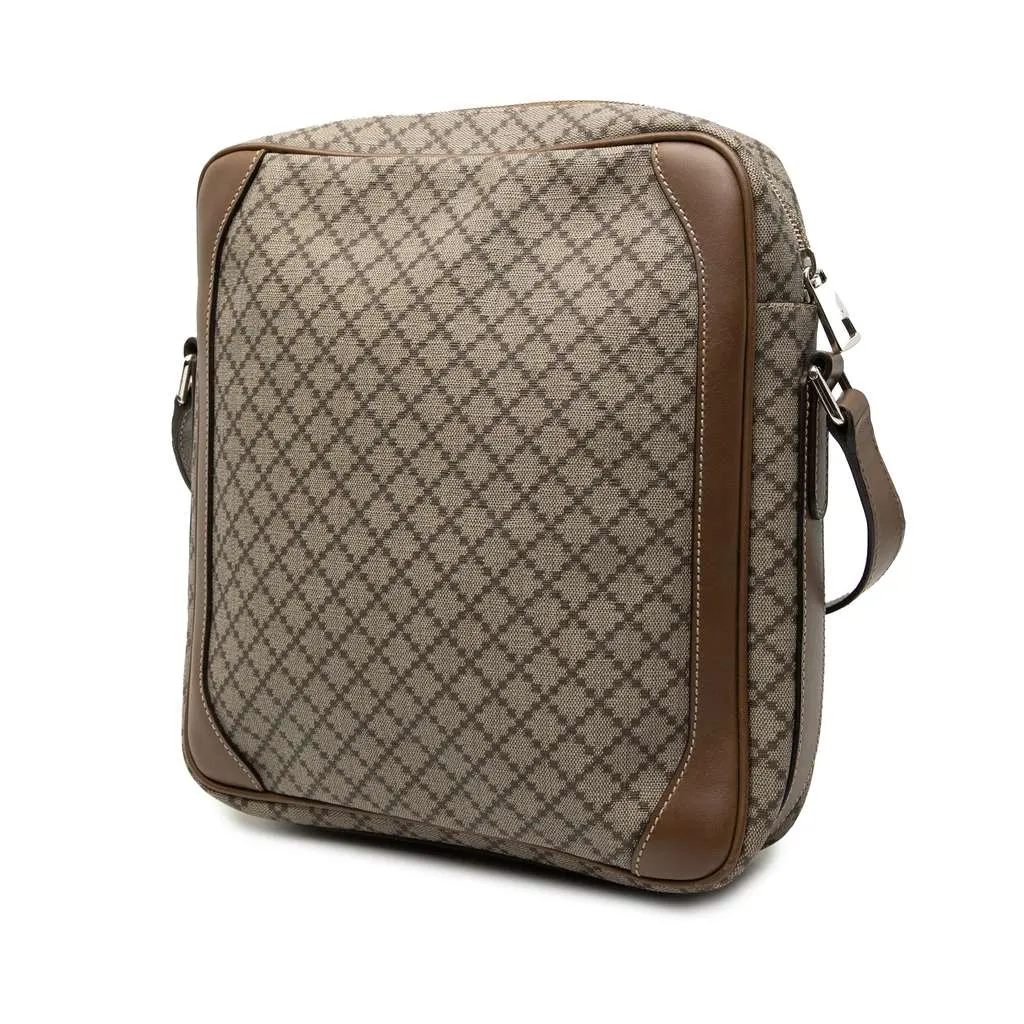 Gucci Diamante Coated Canvas Zip Crossbody Brown Canvas Very good - Back View