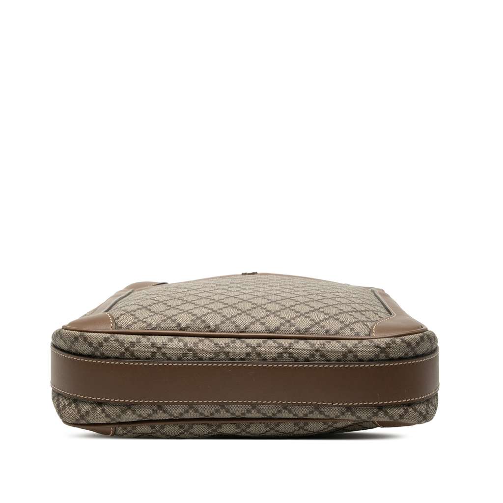 Gucci Diamante Coated Canvas Zip Crossbody Brown Canvas Good condition - Inside View