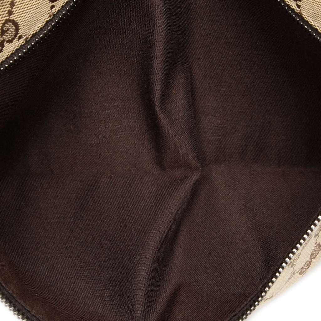Gucci GG Canvas Double Pocket Belt Bag Brown Canvas Good condition - Model View