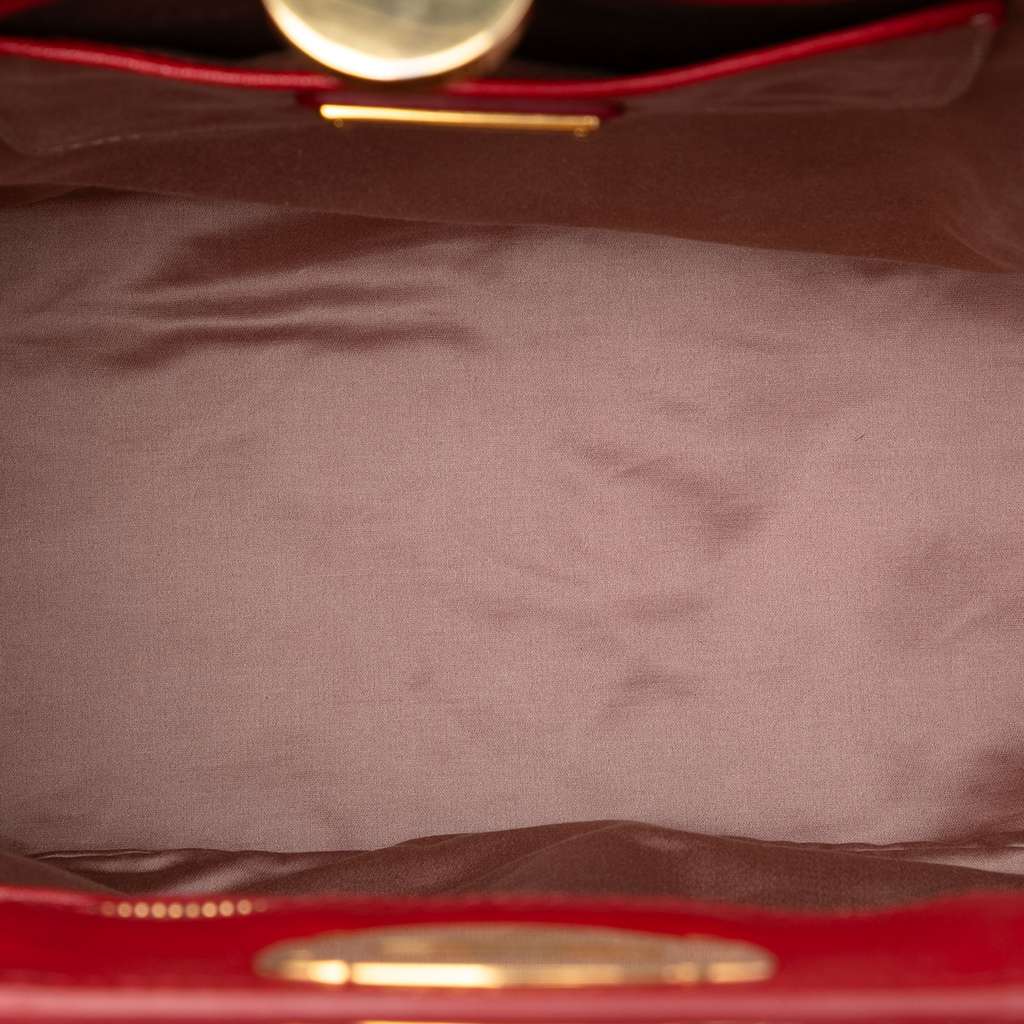 Miu Miu Nappa Turn Lock Frame Top Handle Bag Red Leather Good condition - Model View