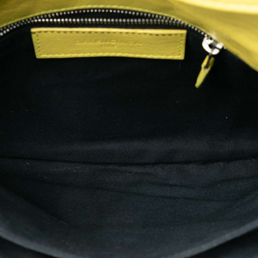 Balenciaga Lambskin Motocross Giant 12 Envelope Clutch With Strap Yellow Leather Good condition - Model View