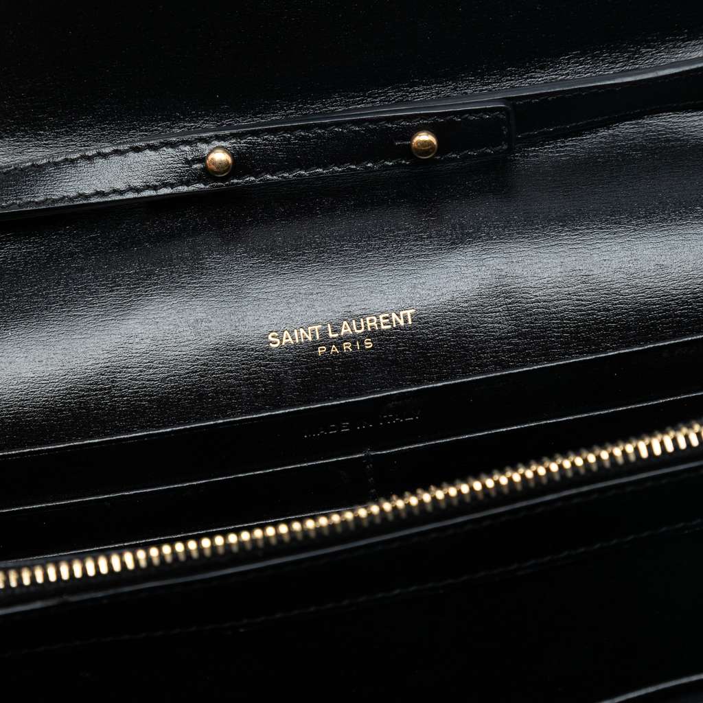 Saint Laurent Leather Monogram Sulpice Wallet on Chain Black Leather Good condition - Box View