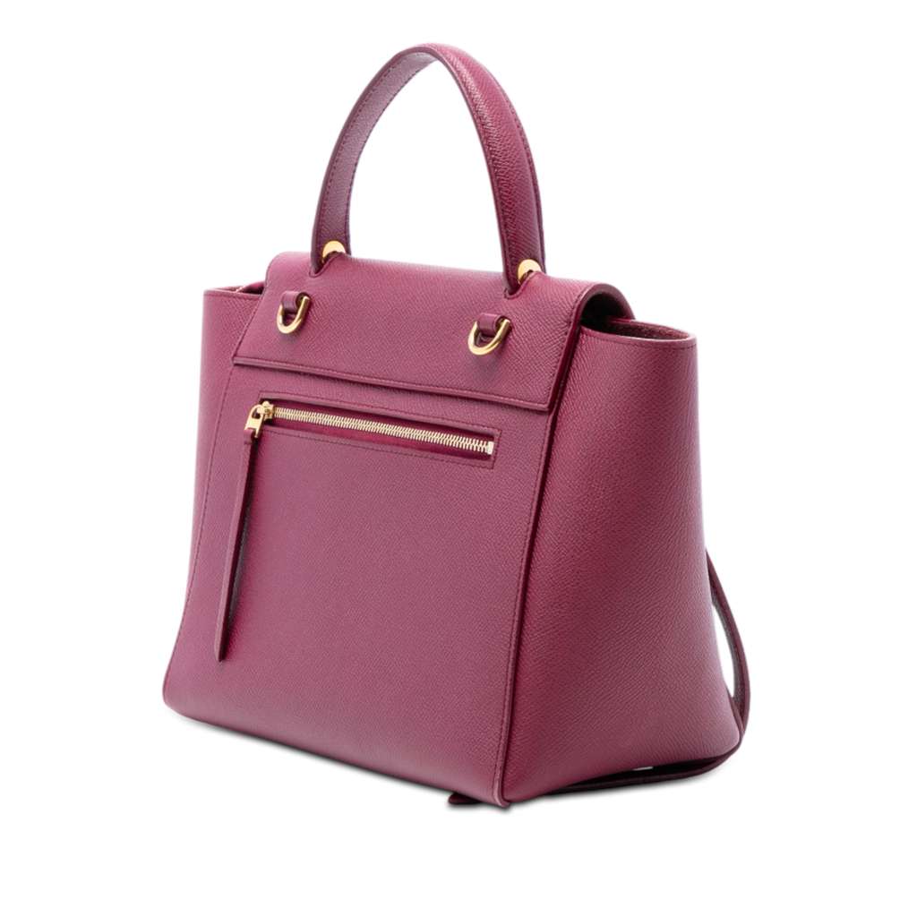 Celine Micro Grained Calfskin Belt Bag Red Leather Good condition - Back View