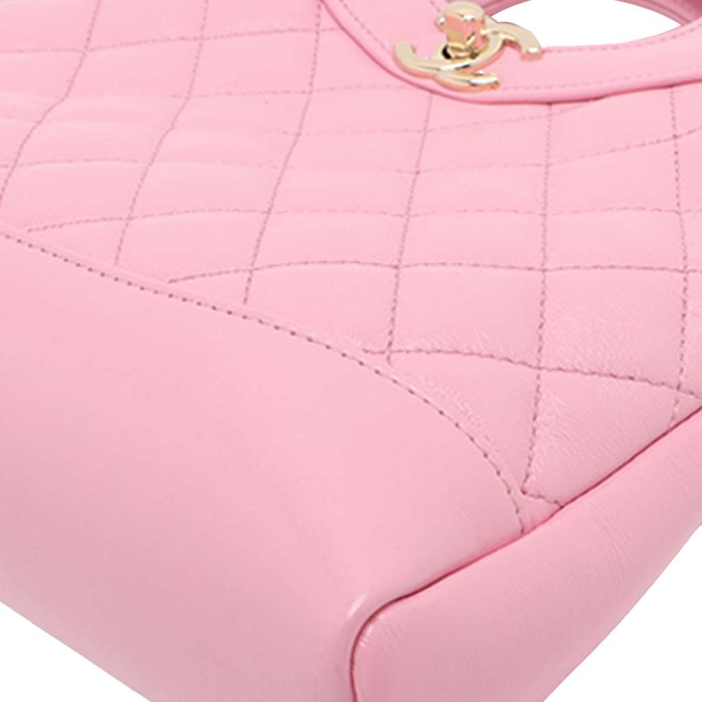 Chanel Mini Shiny Lambskin 31 Shopping Bag Pink Leather Good condition - Box View