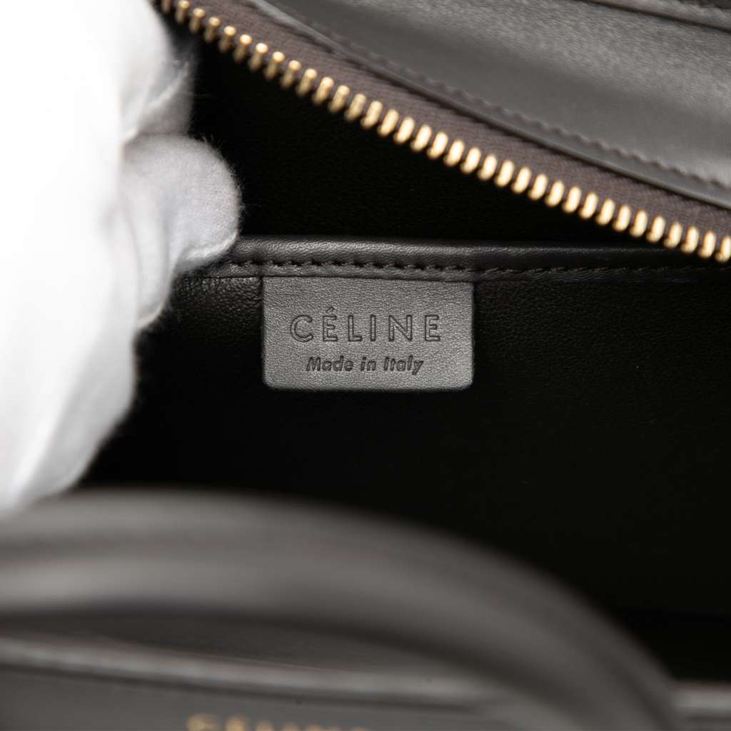 Celine Nano Tricolor Nubuck and Drummed Calfskin Luggage Tote Brown Leather Good condition - Box View