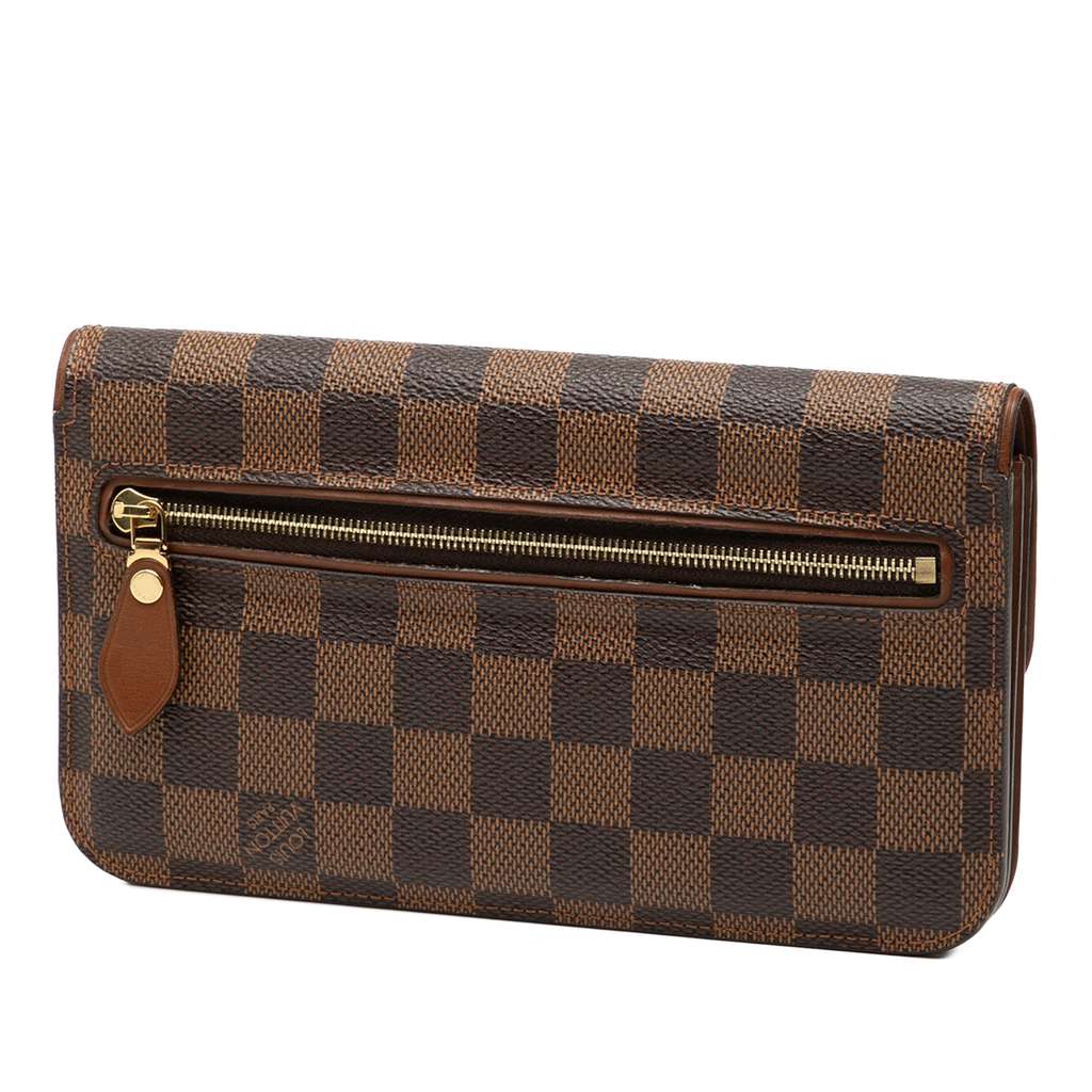 Louis Vuitton Damier Ebene Ascot Wallet Brown Good condition - Back View