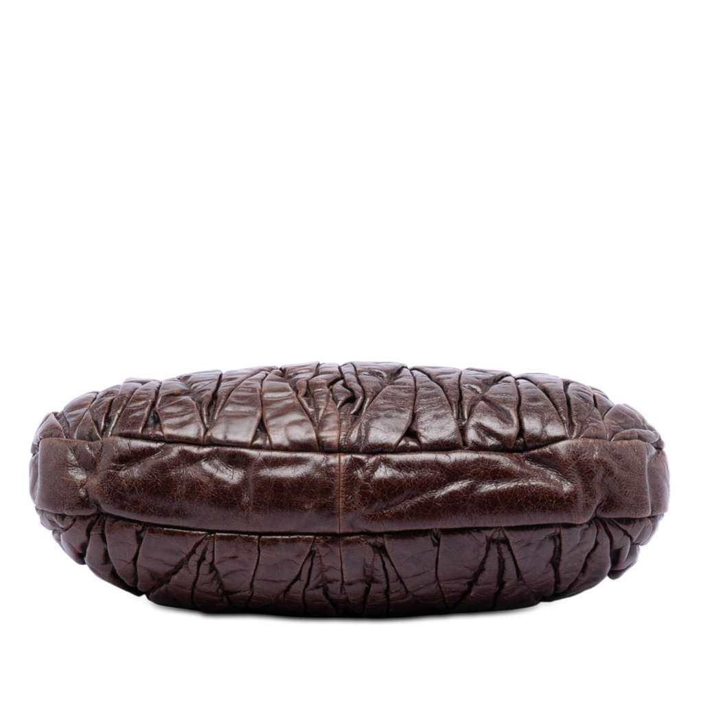 Miu Miu Matelasse Nappa Coffer Hobo Brown Leather Good condition - Inside View