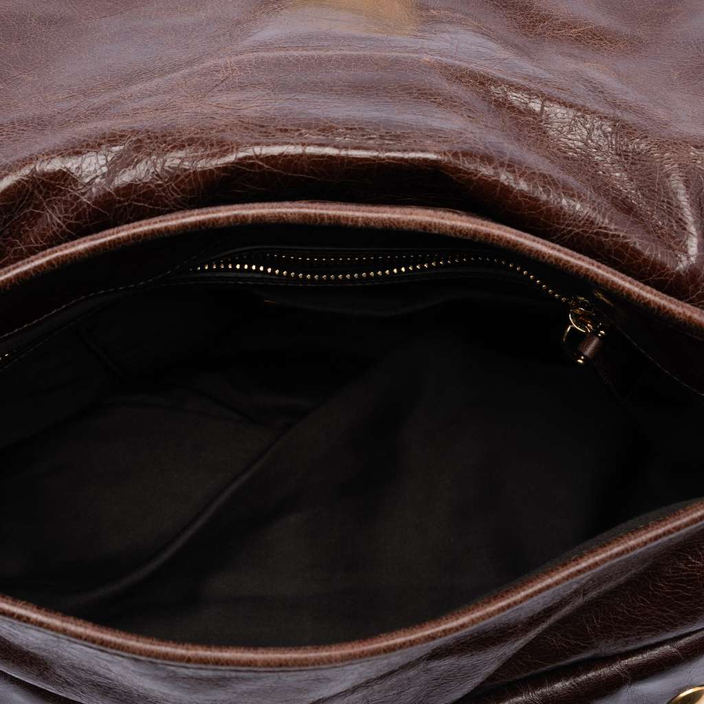 Miu Miu Matelasse Nappa Coffer Hobo Brown Leather Good condition - Model View