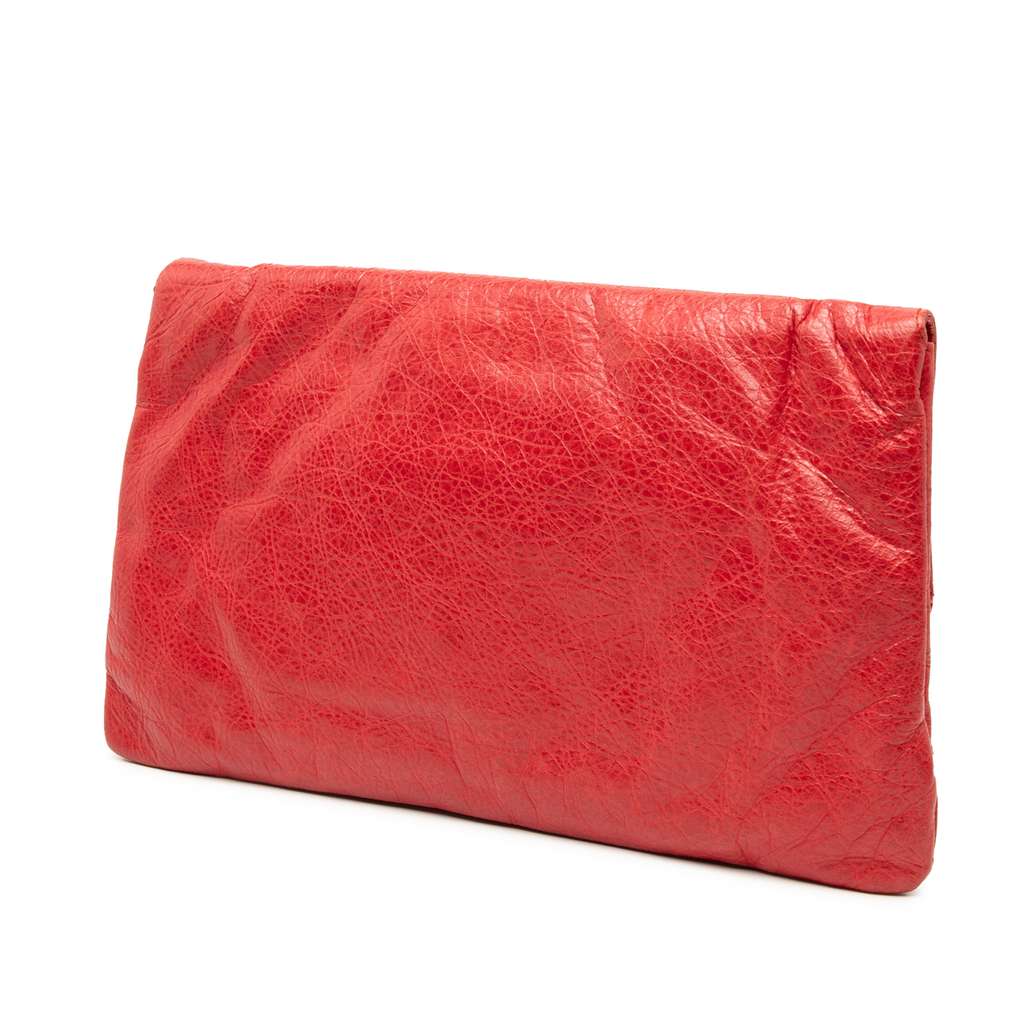 Balenciaga Lambskin Motocross Classic City Clutch Red Leather Good condition - Back View