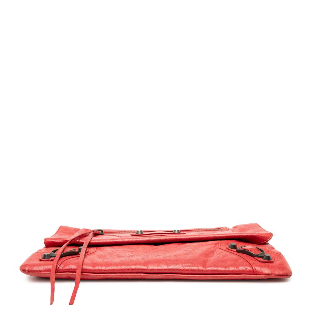 Balenciaga Lambskin Motocross Classic City Clutch Red Leather Good condition - Inside View