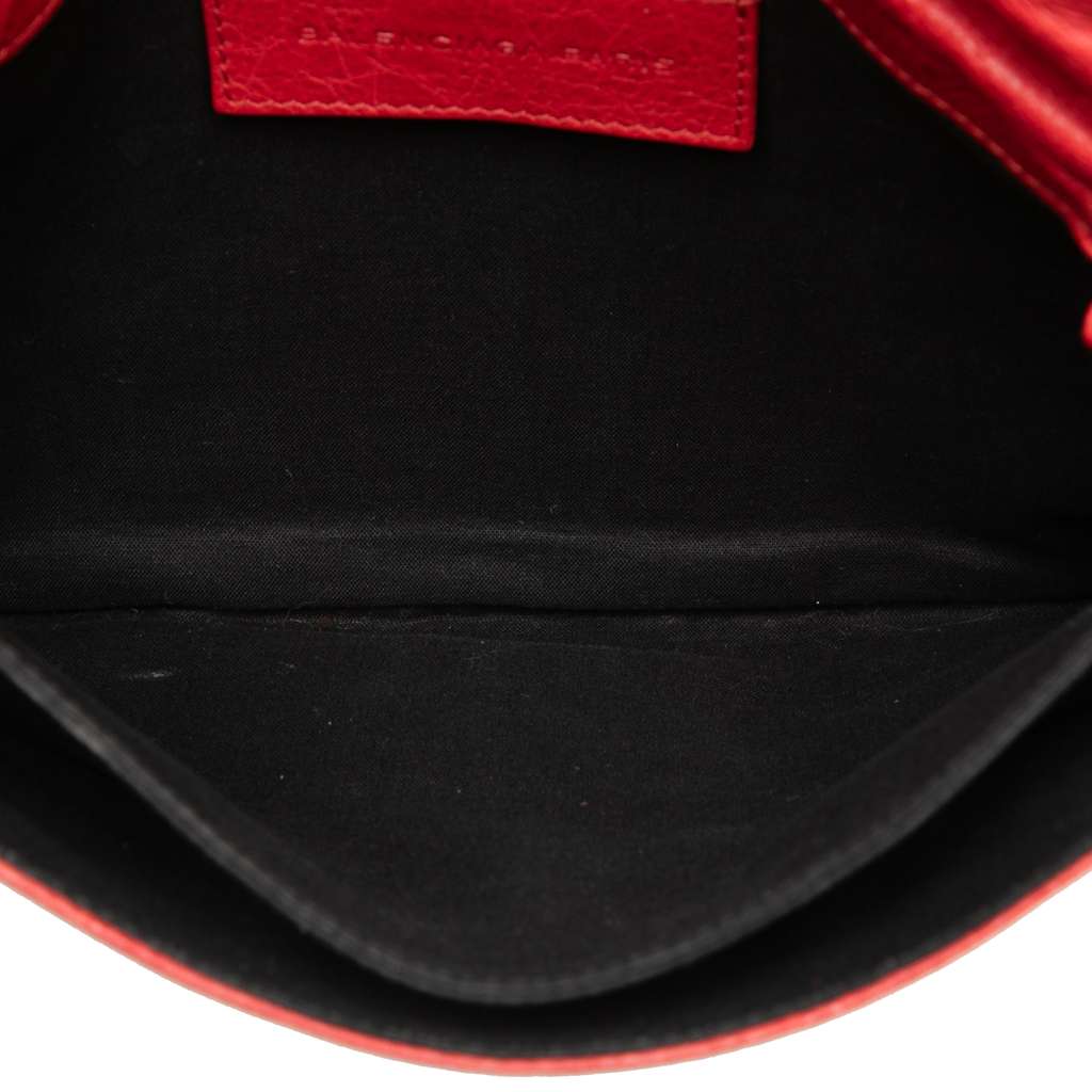 Balenciaga Lambskin Motocross Classic City Clutch Red Leather Good condition - Model View