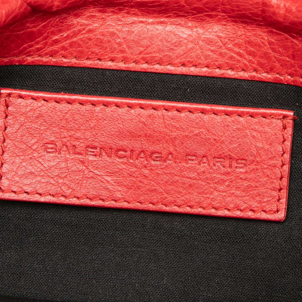 Balenciaga Lambskin Motocross Classic City Clutch Red Leather Good condition - Box View