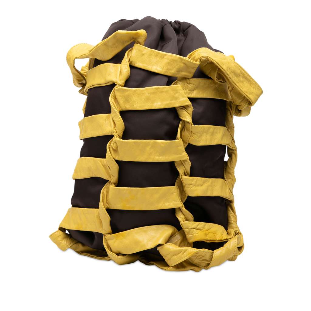 Bottega Veneta Nylon BV Tape Bucket Bag Black Good condition - Back View