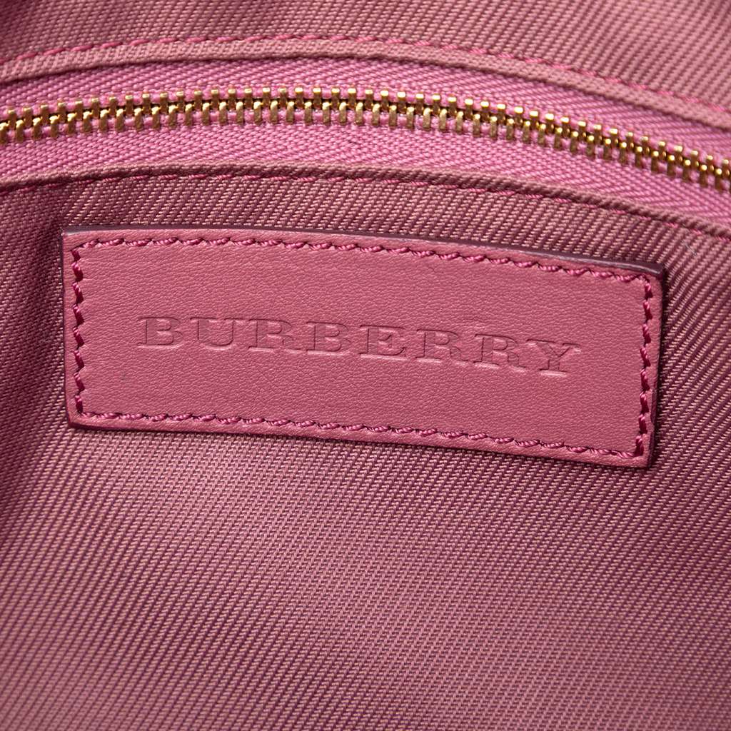 Burberry Haymarket Check Coated Canvas Bow Tie Crossbody Brown Canvas Good condition - Box View