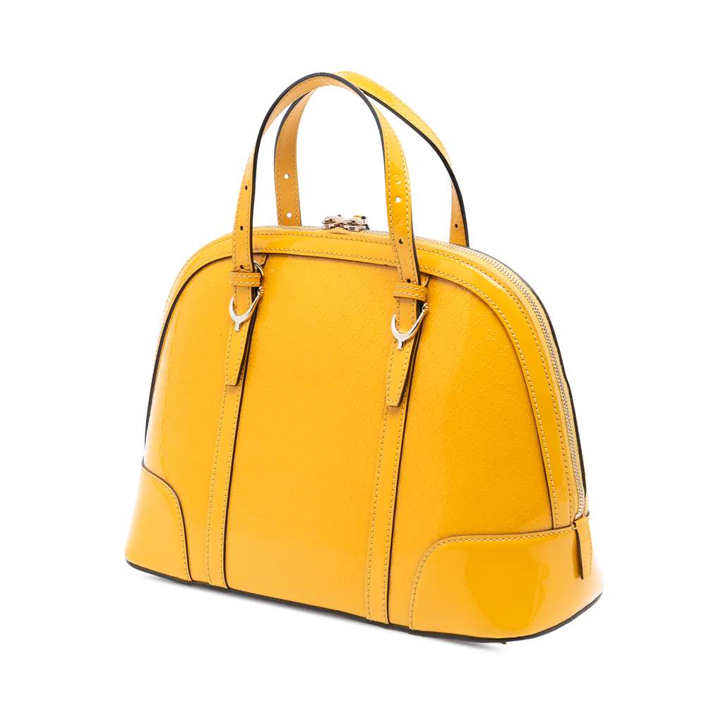 Gucci Medium Microguccissima Patent Nice Dome Satchel Yellow Leather Good condition - Back View