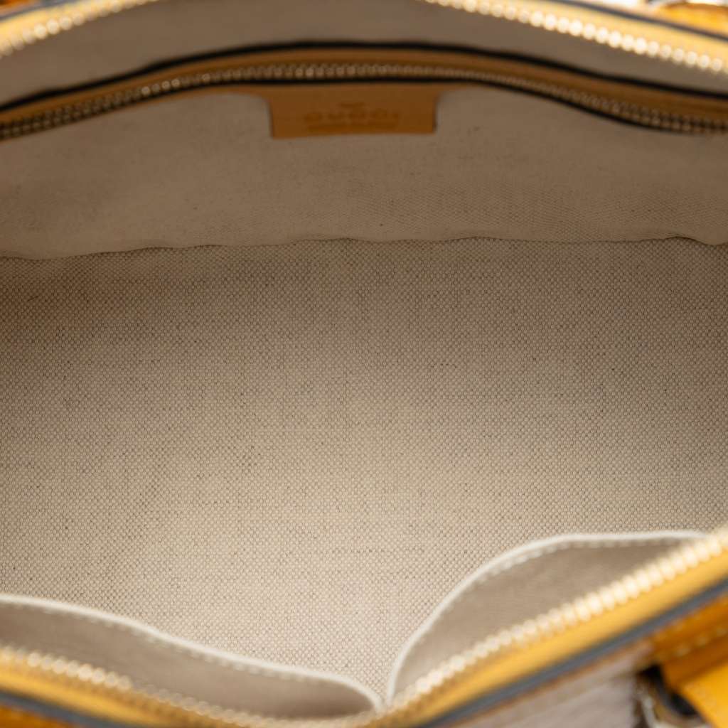 Gucci Medium Microguccissima Patent Nice Dome Satchel Yellow Leather Good condition - Model View