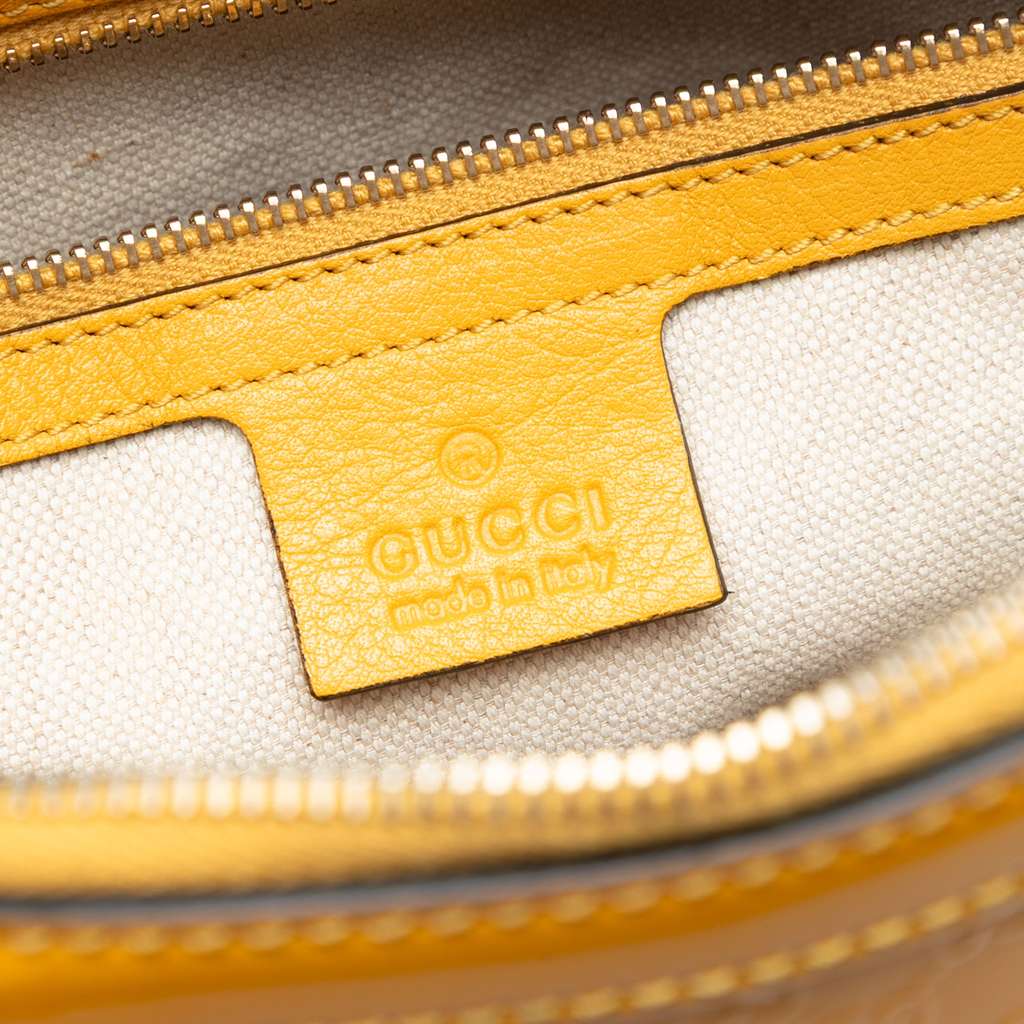 Gucci Medium Microguccissima Patent Nice Dome Satchel Yellow Leather Good condition - Box View