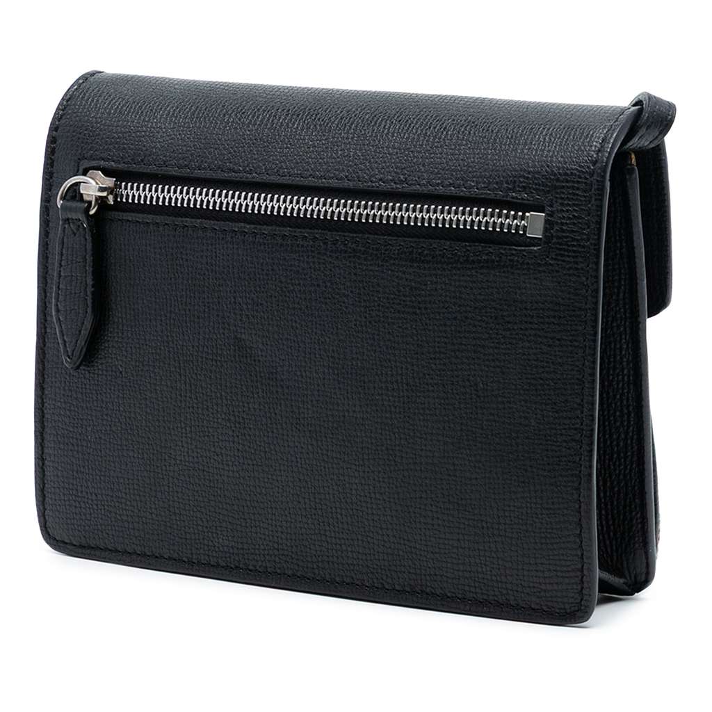 Burberry Small Leather and House Check Canvas Derby Macken Crossbody Brown Canvas Good condition - Back View