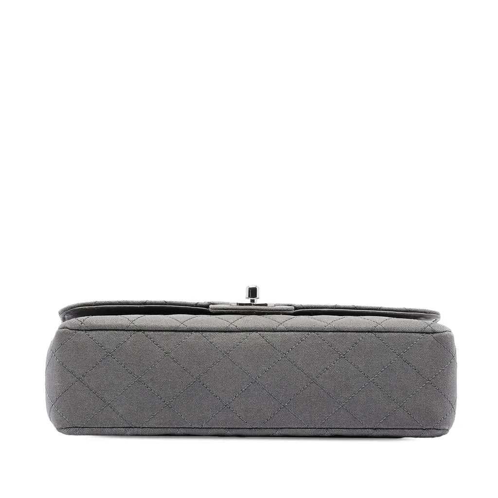 Chanel Medium Classic Suede Double Flap Grey Leather Very good - Inside View