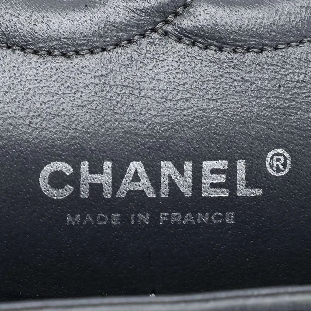 Chanel Medium Classic Suede Double Flap Grey Leather Very good - Box View