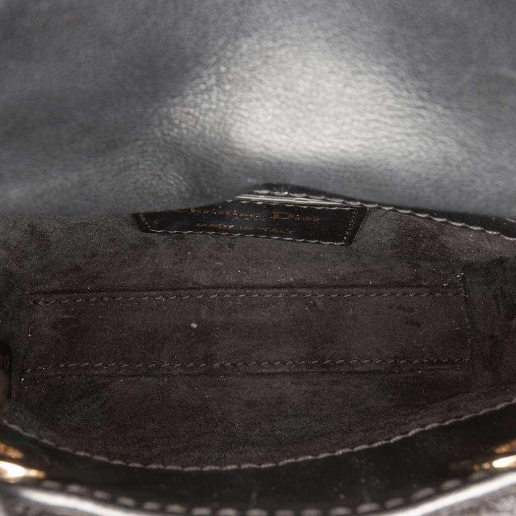 Dior Micro Satin Crystal Embellished Lady Dior Black Satin Good condition - Model View