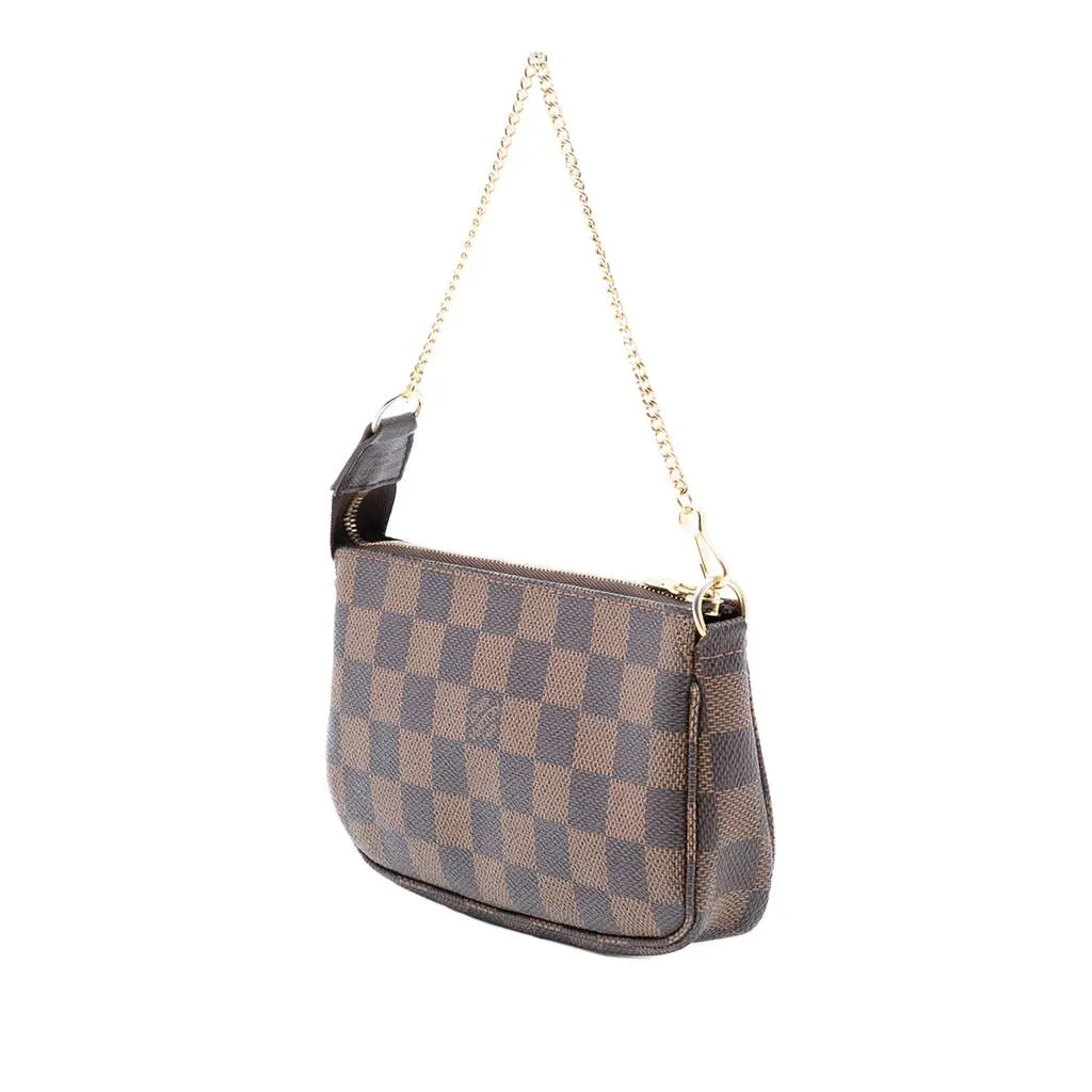 Louis Vuitton Damier Ebene Mini Pochette Accessoires Brown Very good - Back View