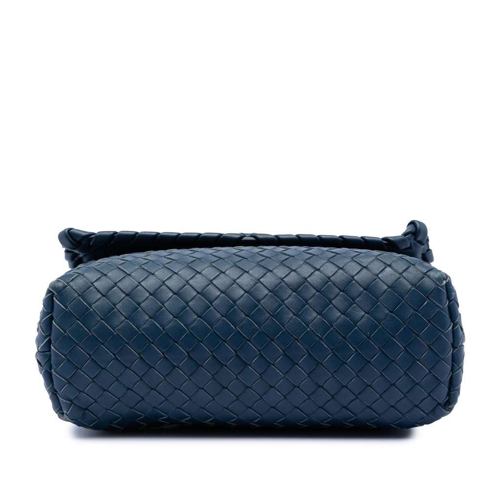 Bottega Veneta Small Nappa Intrecciato Olimpia Crossbody Blue Leather Good condition - Inside View