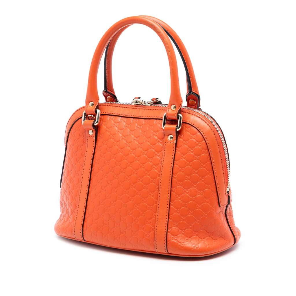 Gucci Mini Microguccissima Dome Satchel Orange Leather Good condition - Back View