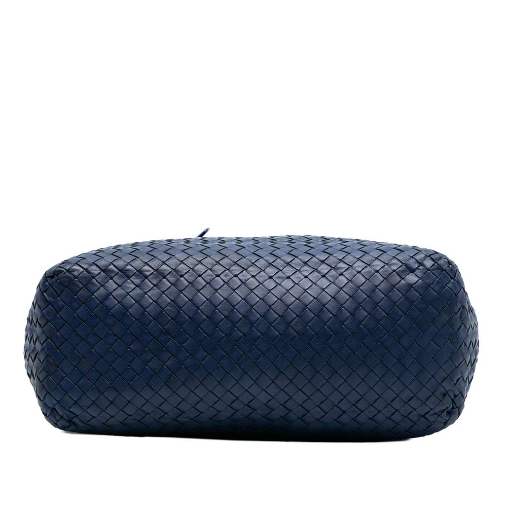 Bottega Veneta Nappa Intrecciato Belt Strap Tote Blue Leather Good condition - Inside View
