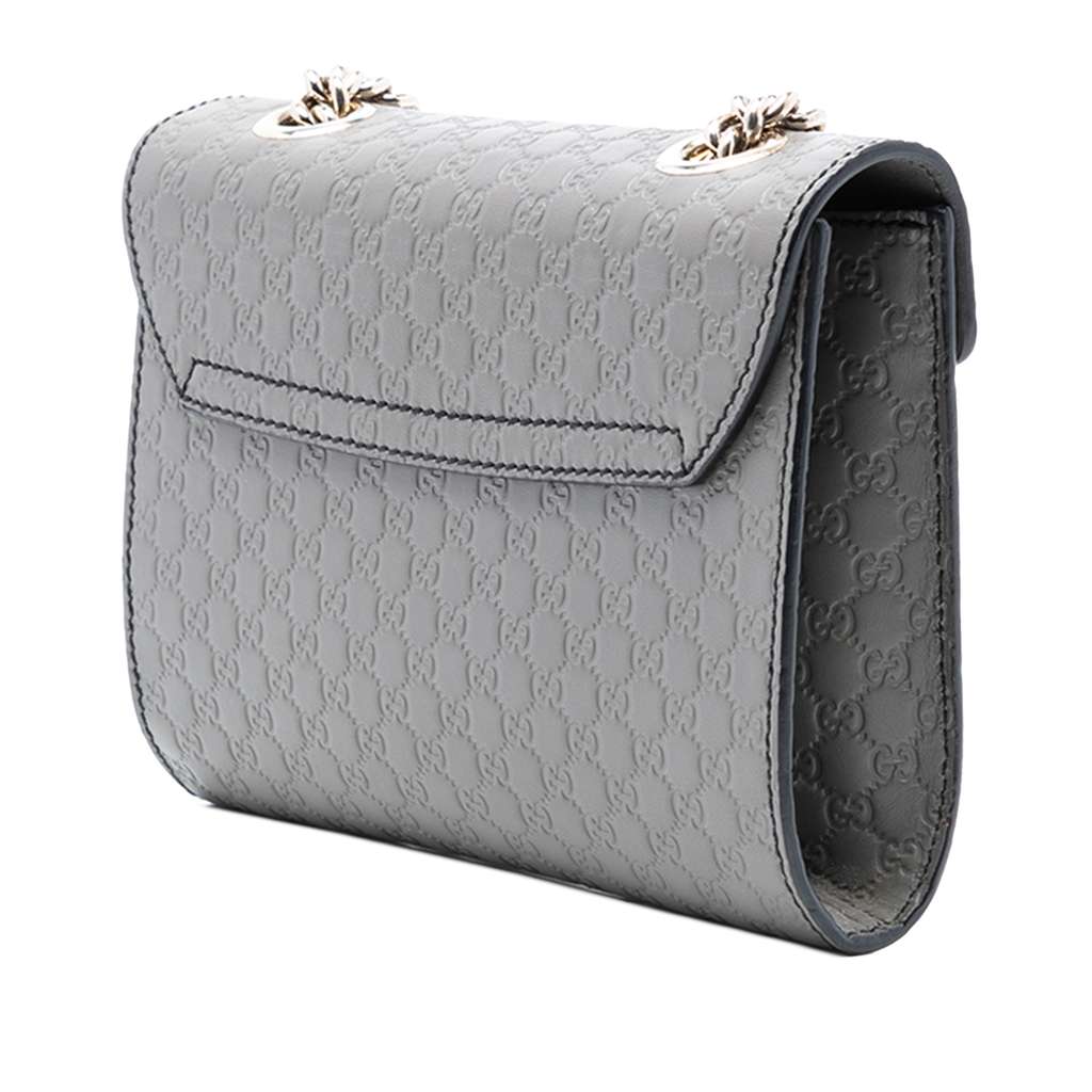 Gucci Mini Microguccissima Emily Crossbody Grey Leather Good condition - Back View