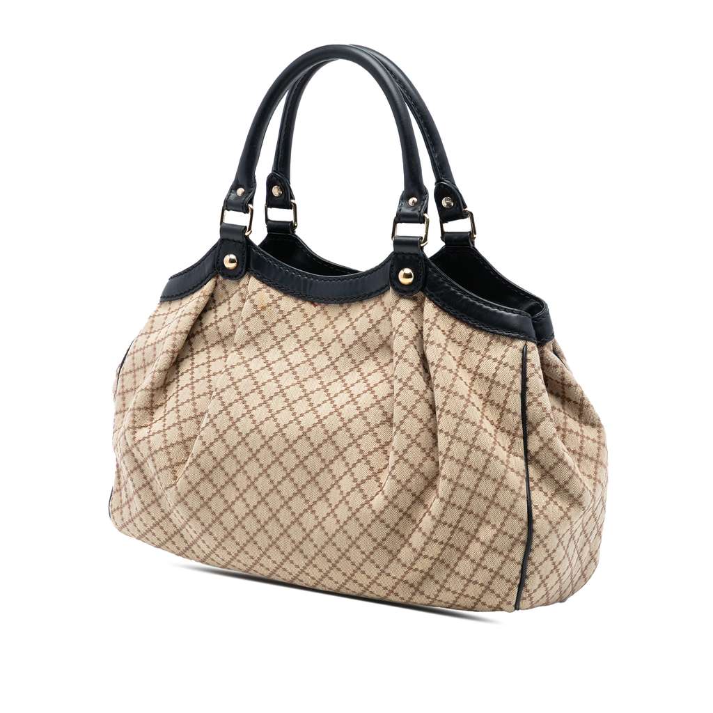 Gucci Medium Diamante Canvas Sukey Tote Brown Canvas Good condition - Back View