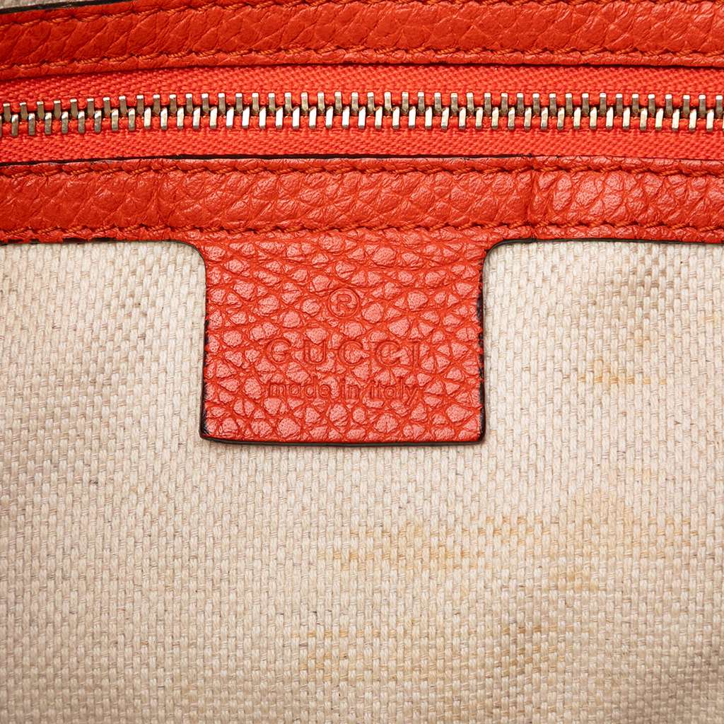 Gucci Medium Leather Soho Chain Tote Orange Leather Good condition - Box View